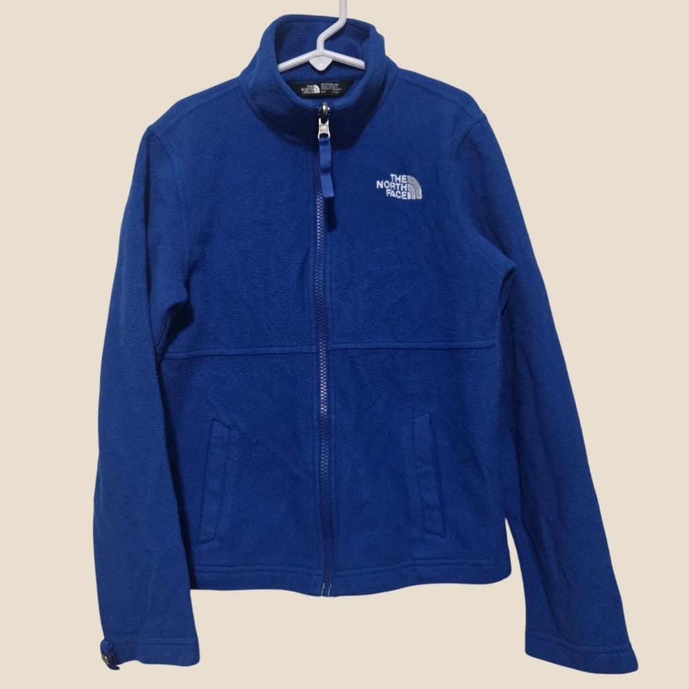 The North Face Boys Blue TKA 100 Glacier Full Zip Fleece Jacket Size S 7/8